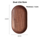 Axyaa Wooden Fruit Dessert Plate Tray Tableware Oval Round Square Toast Shape