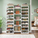 Axyaa 14-Tier Tall Shoe Rack with 22 Cubbies, White Wooden Cabinet for 46 Pairs