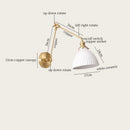 Axyaa Ceramic LED Wall Lamp Pull Chain Switch Nordic Copper Wandlamp