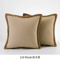 Axyaa Farmhouse Christmas Cotton Linen Pillow Cover Set in Grey Red