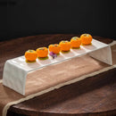 Axyaa Solid Color Ceramic Arch Bridge Plate for Sushi & Desserts
