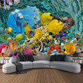 Axyaa Undersea Print Tapestry for Psychedelic Room Decoration & Ocean Wall Hanging