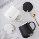 Axyaa Ceramic Mug with Lid, Spoon, Funny Design, Ideal for Coffee, Tea, Breakfast