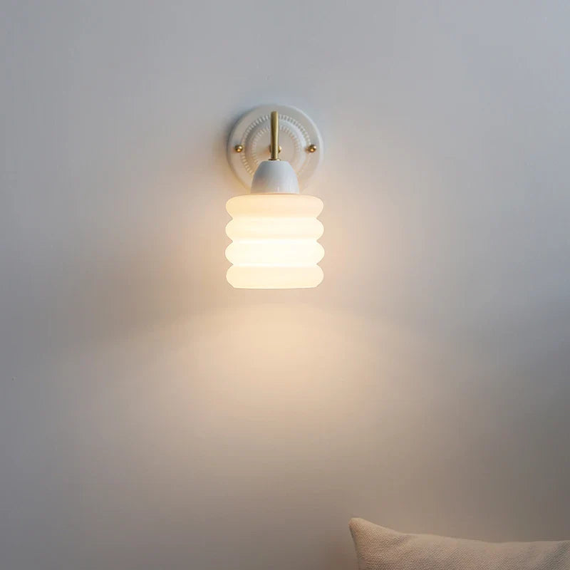 Axyaa White Glass LED Wall Lamp Modern Nordic Style