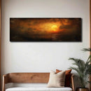 Axyaa Sunset Sea Sun Canvas Poster for Modern Living Room Decor