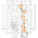 Clear Glass Cylinder Vases 12 Inch Tall for Centerpieces, Wedding Decor, or Floating Candles by Axyaa