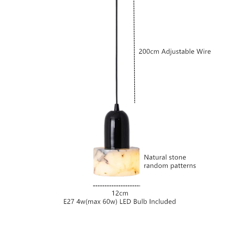 Axyaa 12cm Stone LED Pendant Lamp for Home Decor Living Dining Room