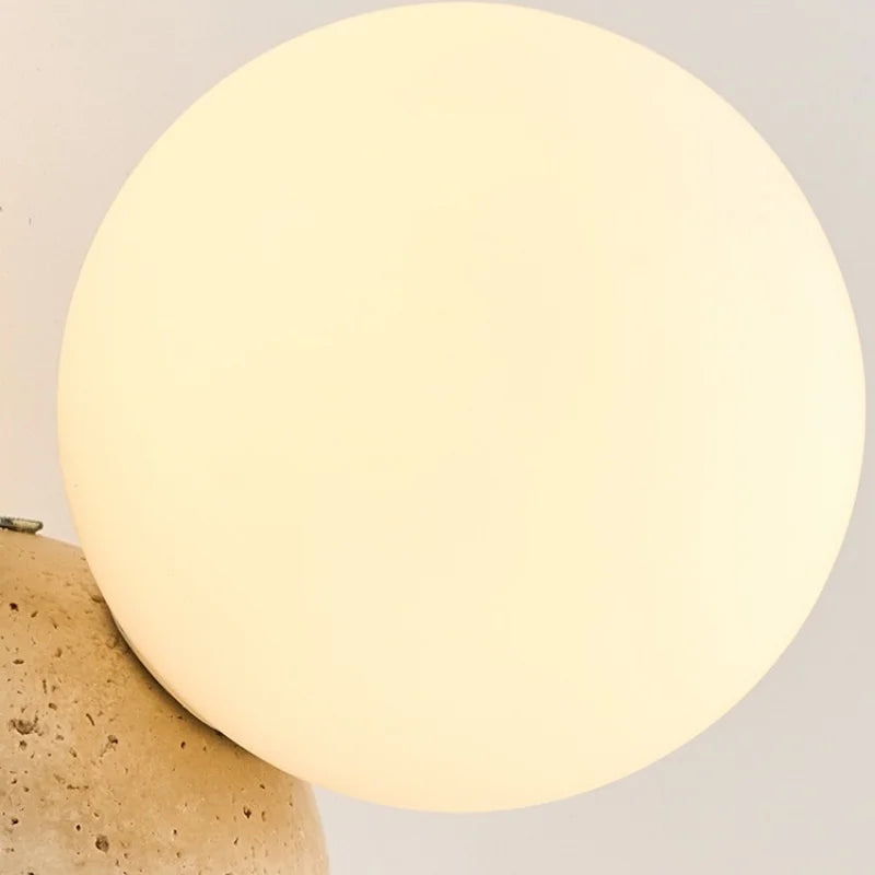 Axyaa Wabi Sabi LED Wall Lamp Yellow Travertine Glass Bathroom Light