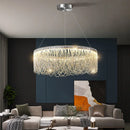Axyaa Chrome Tassel Chandelier LED Lighting Pendant Lamp for Home Decor