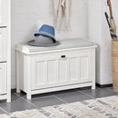 Axyaa Flip-Drawer Shoe Bench with Seat Cushion: Compact Entryway & Hallway Storage