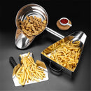 Axya Stainless Steel French Fries Basket Funnel Scoop Shovel for Fast Food Kitchen
