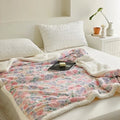 Axyaa Cartoon Milk Fleece Lamb Blanket - Spring/Autumn Season Sofa Nap Blanket