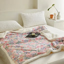 Axyaa Cartoon Milk Fleece Lamb Blanket - Spring/Autumn Season Sofa Nap Blanket