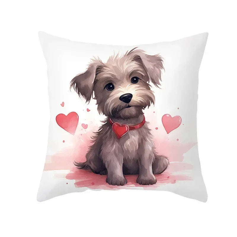 Cute Pet Dog Print Cushion Cover for Sofa by Axyaa