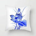 Axyaa Blue Geometric Floral Printed Pillow Case - Soft Cushion Cover
