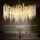Axyaa Luxury Tassel Crystal Chandelier LED Pendant Lights for Living and Bedroom