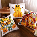 Embroidered Pumpkin Halloween Pillowcase by Axyaa - Cotton Throw Cushion Cover