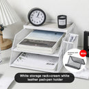Axyaa Desk Organization Set: Tray, Pen Holder, Storage, Leather Pad, Metal Organizer