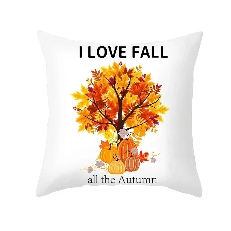 Autumn Maple Leaf Cushion Cover - Axyaa Home Decor Pillows