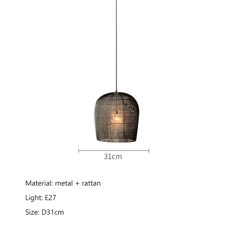Axyaa Wabi Sabi Rattan Pendant Light for Home Decor