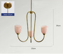 Axyaa pink & white glass pendant light with multiple lamp heads for French living room and bedroom.