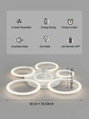 Axyaa Circle Fan Light Ceiling Fan: Modern Minimalist Smart Control for Bedrooms & Living Rooms