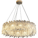 Axyaa Glass Crystal Chandelier: Modern Minimalist Luxury Pendant Light for Home Decor