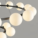 Axyaa Modern Glass Ball LED Chandelier Black/Gold Metal Pendant Light