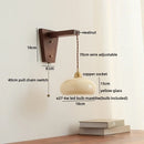 Axyaa Glass Walnut LED Wall Sconce Nordic Stair Light Fixture Modern Style Bed Living Balcony