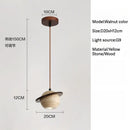 Axyaa Natural Yellow Stone LED Pendant Light: Wabi Sabi Travertine Design