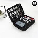 Axyaa Double-Layer Travel Electronics Organizer - Water-Resistant Tablet Cable Storage Bag