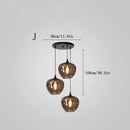 Axyaa Grey Glass Pendant Light for Dining and Bar, Industrial Chandelier