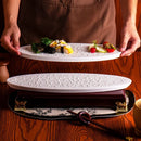 Axyaa Meteorite Pearl Oval Plate for Dessert Snack Molecular Cuisine Art