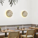 Axyaa Circular Marble Wall Lamps Modern Wabi Sabi LED Sconce Lights