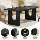 Axyaa 71" Modern Wood Dining Table for 6, Rectangular Kitchen Dinner Table with Pedestal Base