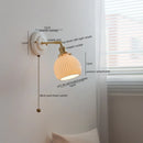 Axyaa Ceramic LED Wall Lamp Sconce Vintage Style for Bathroom Mirror Copper Switch