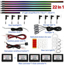 Axyaa Car Interior LED Ambient Lights - Colorful Fiber Optic Atmosphere Strips