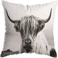 Axyaa Nordic Yak Oxen Highland Cow Cushion Cover for Home Hotel Sofa Bed