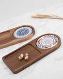 Axyaa Solid Wood Breakfast Tray Walnut Dried Fruit Dim Sum Bread Western Food Tray