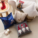 Christmas Embroidered Pillowcase Cojines with Tree Elk Design by Axyaa