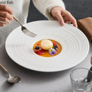 Axyaa Ceramic Steak Plate: Circular Serving Dish for Molecular Cuisine