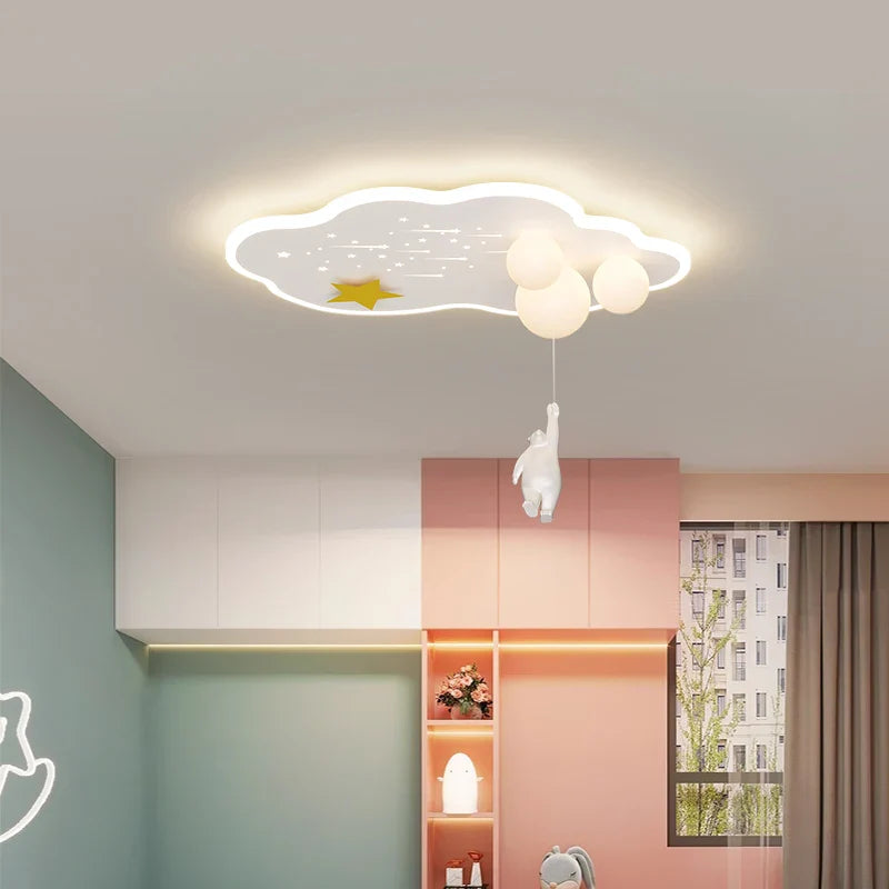 Axyaa Cloud Airplane Chandelier: Modern LED Children's Bedroom Ceiling Lights