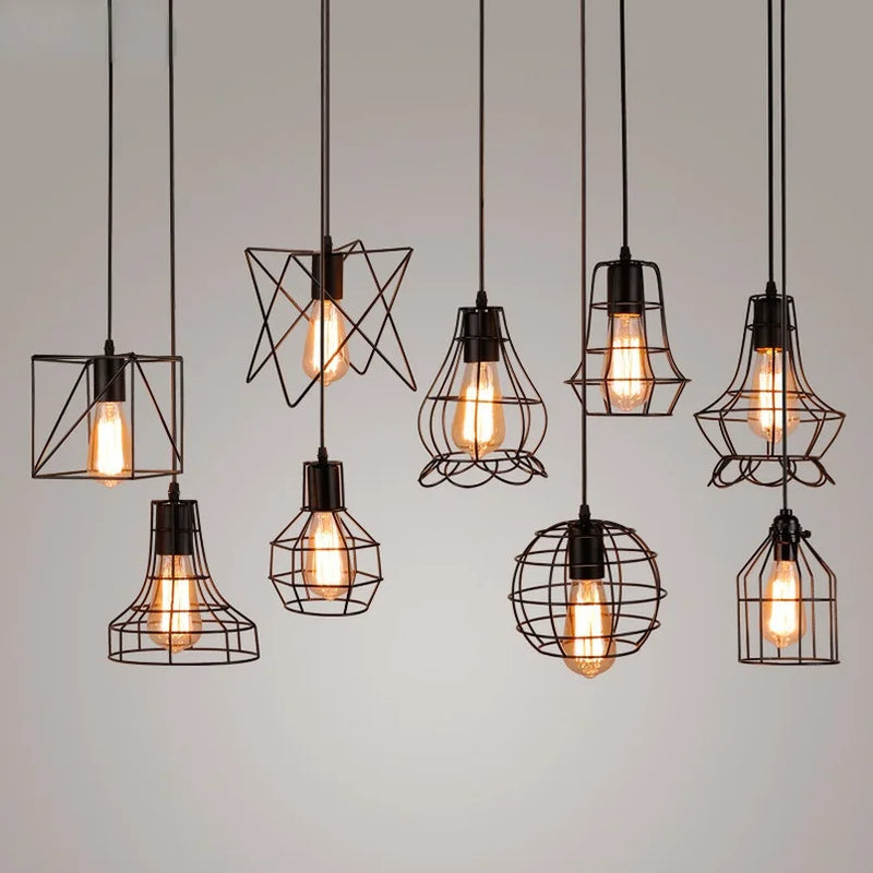 Axyaa Industrial Iron Pendant Light for Dining Room & Kitchen
