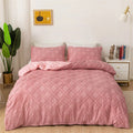 Axyaa Clipping and Carving Microfiber Duvet Cover Set for King Bed