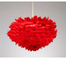 Axyaa Nordic Feather Chandelier: Warm, Romantic LED Pendant Lamps for Girl's Room and Decor