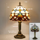 Stained Glass Red Rose Table Lamp 8" - Axyaa Brand