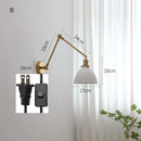 Axyaa Copper Swing Arm LED Wall Sconce Up And Down Ceramic Lampshade