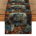 Axyaa Halloween Castle Cat Table Runner Kitchen Dining Decoration
