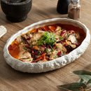 Axyaa Rock Ceramic Main Dish Plate: Creative Pure White Tableware