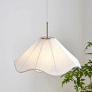 Axyaa Nordic Fabric LED Chandelier | Modern White Pendant Light for Dining Room & Foyer
